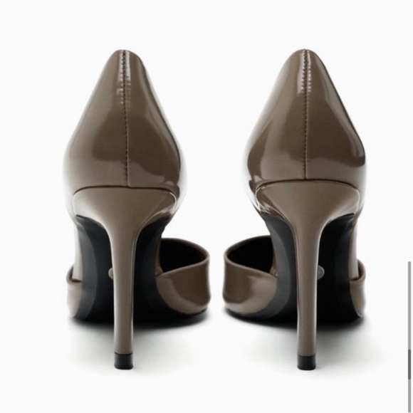 Zara Taupe Pointed Toe High Heel Court Shoes - Picture 5 of 10